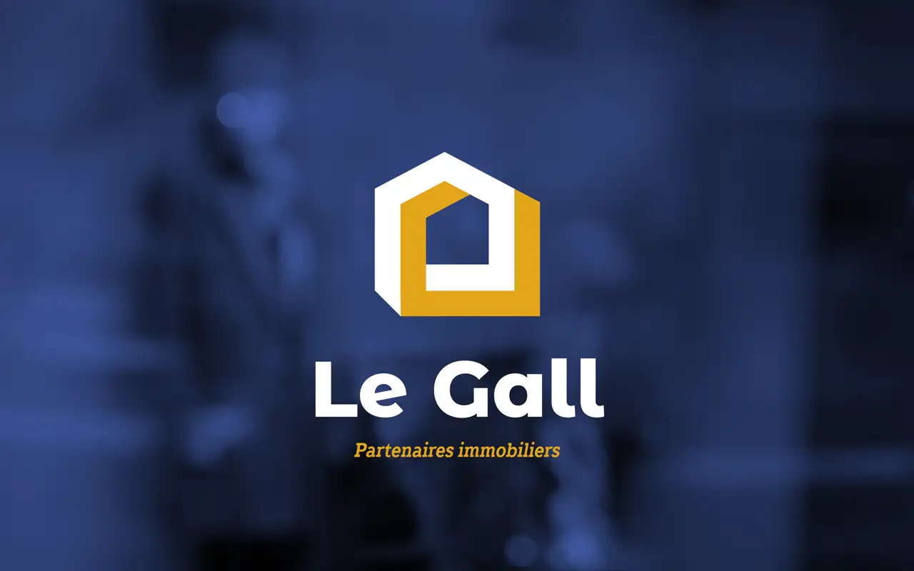 Cartes de visite de l'agence immobilière, Le Gall sur un fond beige